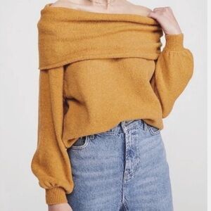 Free People Off the Shoulder Sweater Wool Blend XS